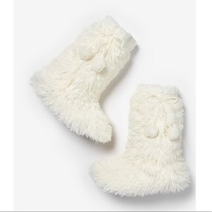Express Fuzzy Pom Slipper Sock
